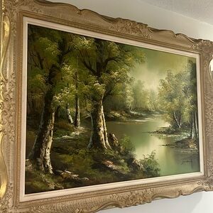 Beautiful oil painting with wax frame !!!!